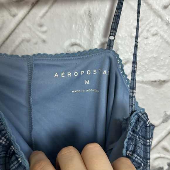 Aeropostale blue plaid babydoll tank dress - Picture 3 of 6